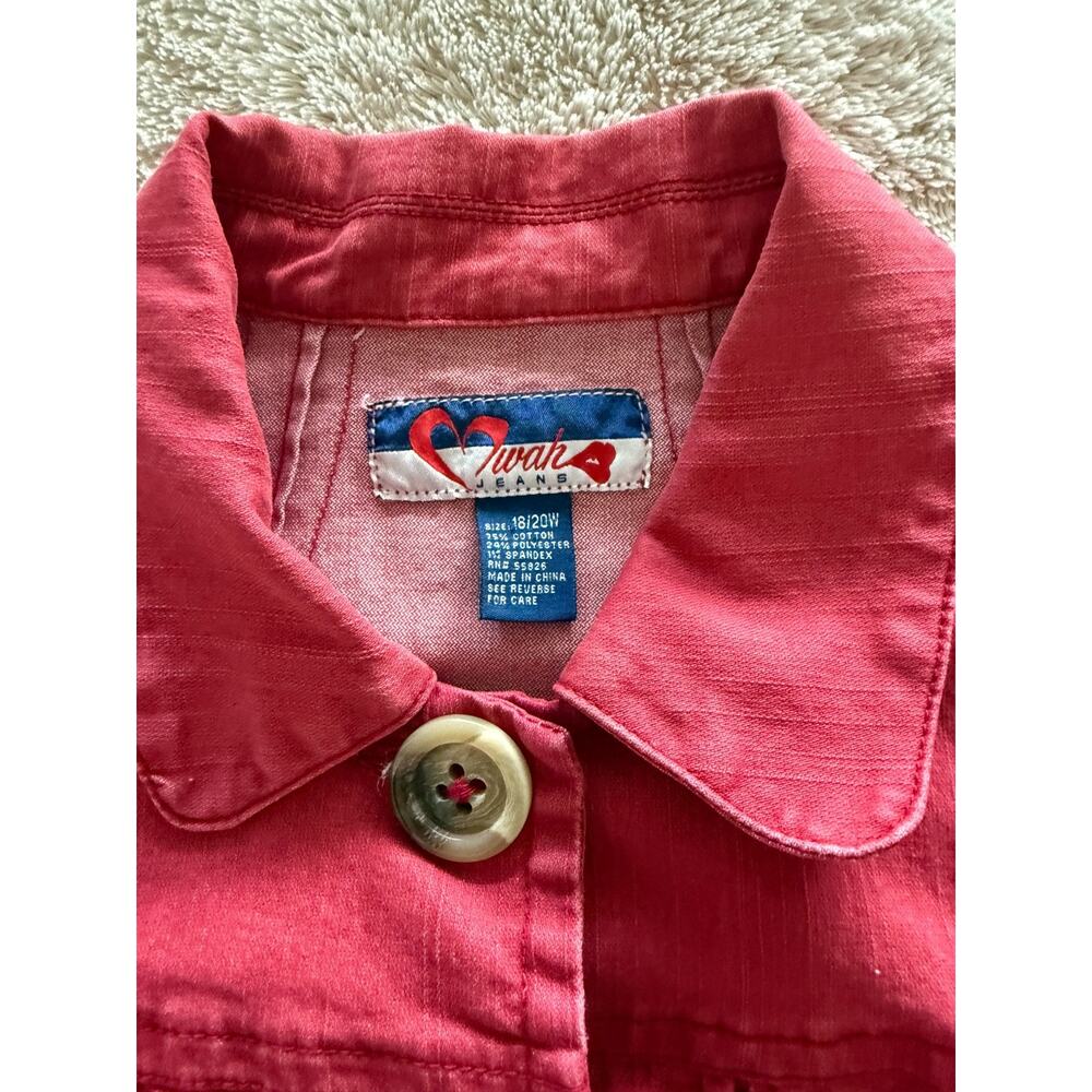 Vintage Twan Pink Swing Jacket Size 18/20 | Cottagecore Puff Sleeve Button Front - Picture 7 of 10